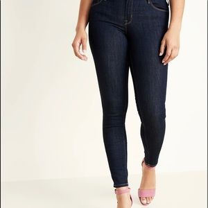 Old navy denim ultra low waist skinny stretch dark wash EUC